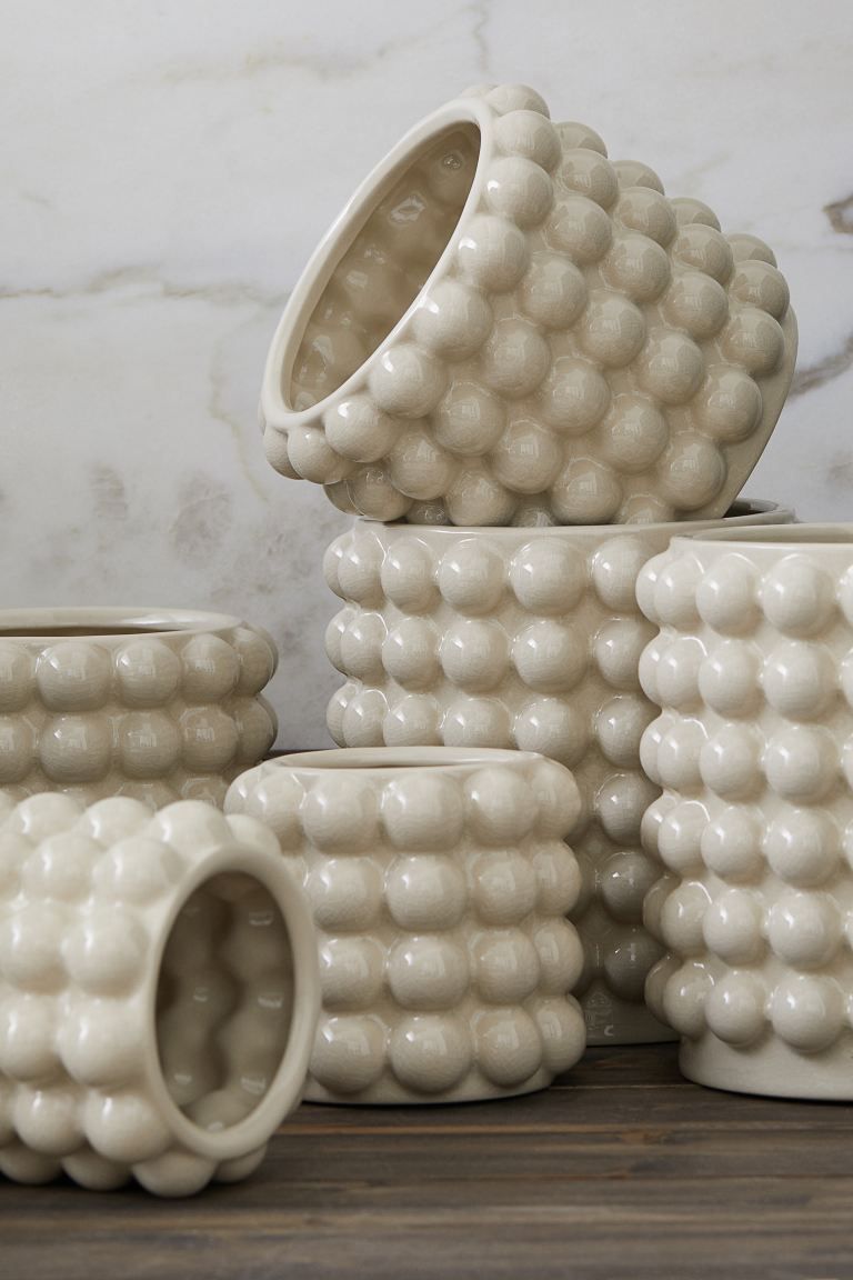 Plant Pot with Bubbles - Beige - Home All | H&M US | H&M (US + CA)