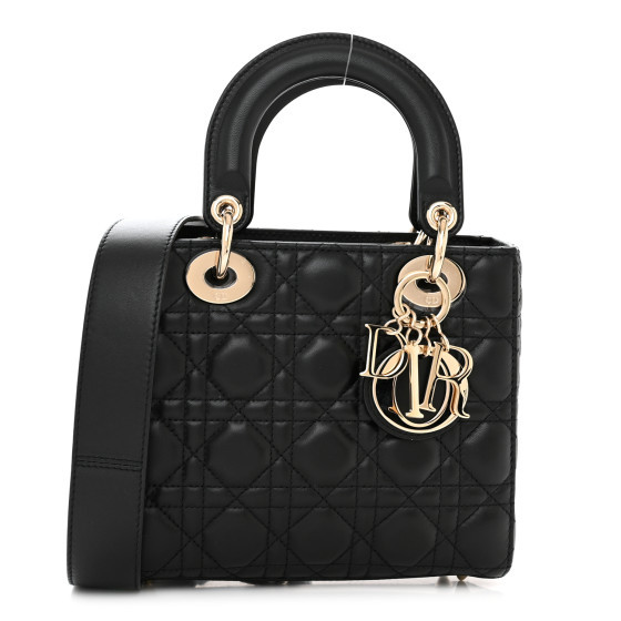 Lambskin Cannage Small My ABCDior Lady Dior Black | FASHIONPHILE (US)