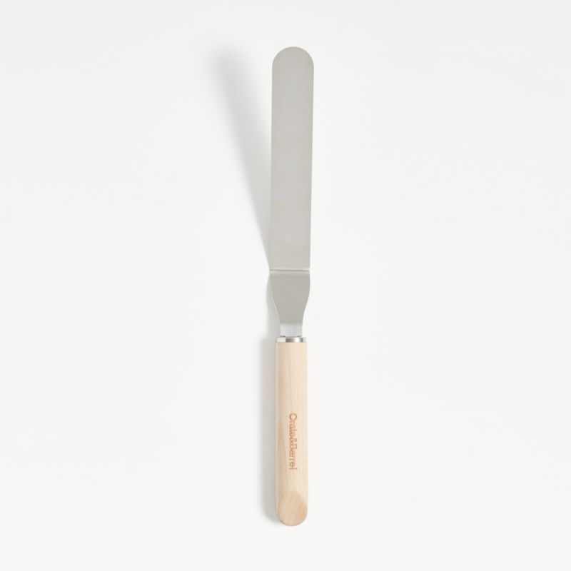 Crate & Barrel Large Offset Spatula with Beechwood handle + Reviews | Crate & Barrel | Crate & Barrel