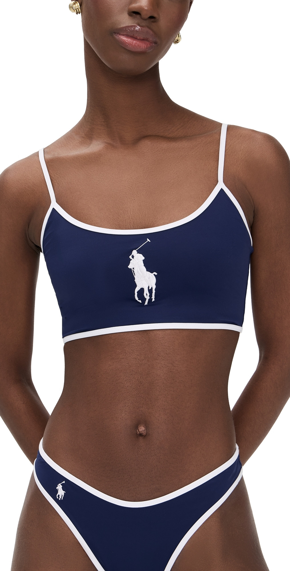 Polo Ralph Lauren Crop Cami Navy Blue S | Shopbop