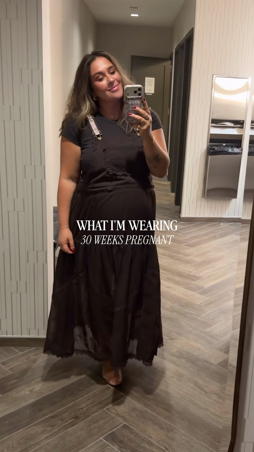 Wearing an XL in the dress, L in the crop tee and size 10 jellies (all true to size) • I love dressing the bump

#LTKBump #LTKmomlife