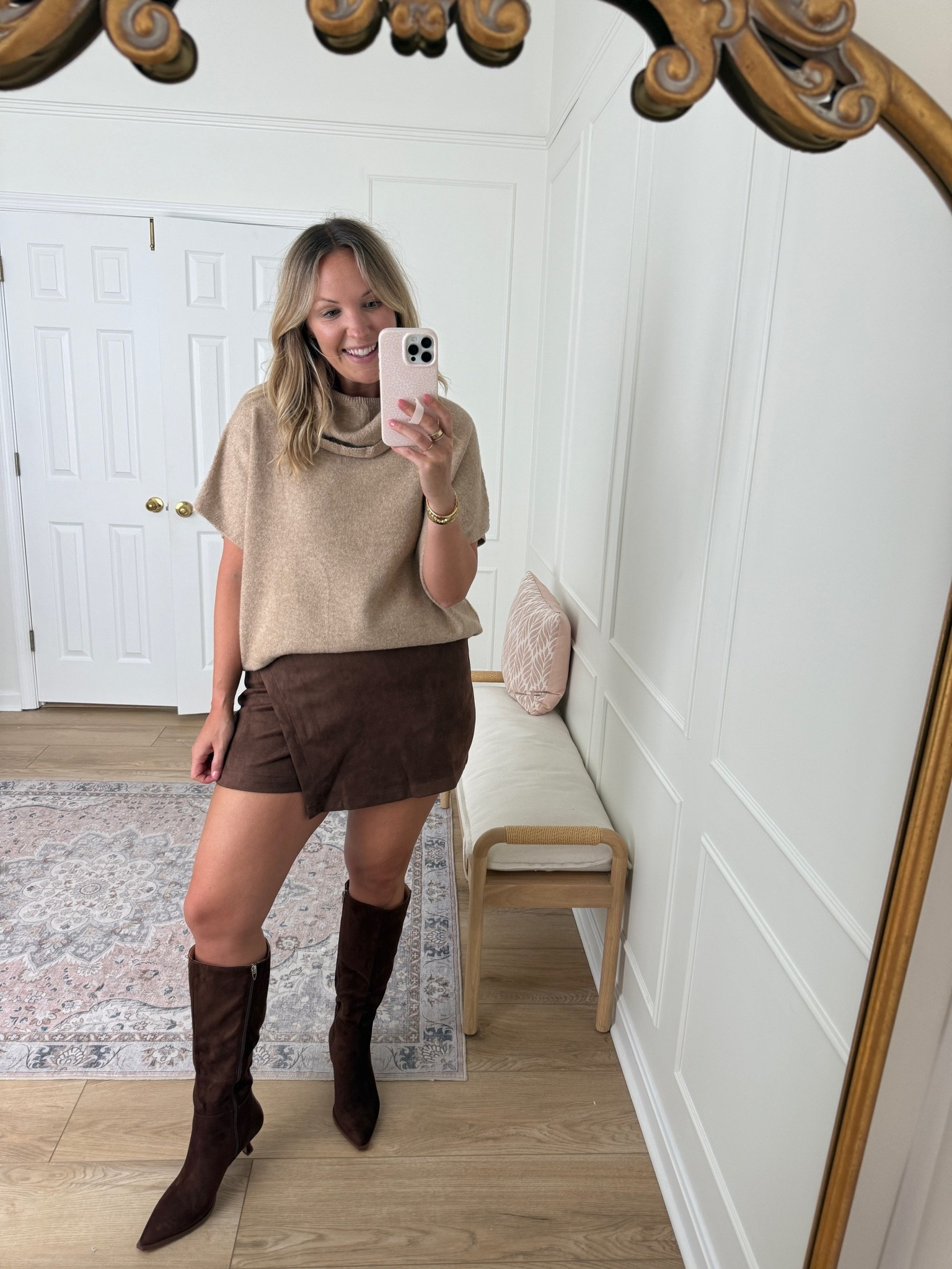 Fall date night outfit - med top and large skirt

#LTKSeasonal #LTKMidsize