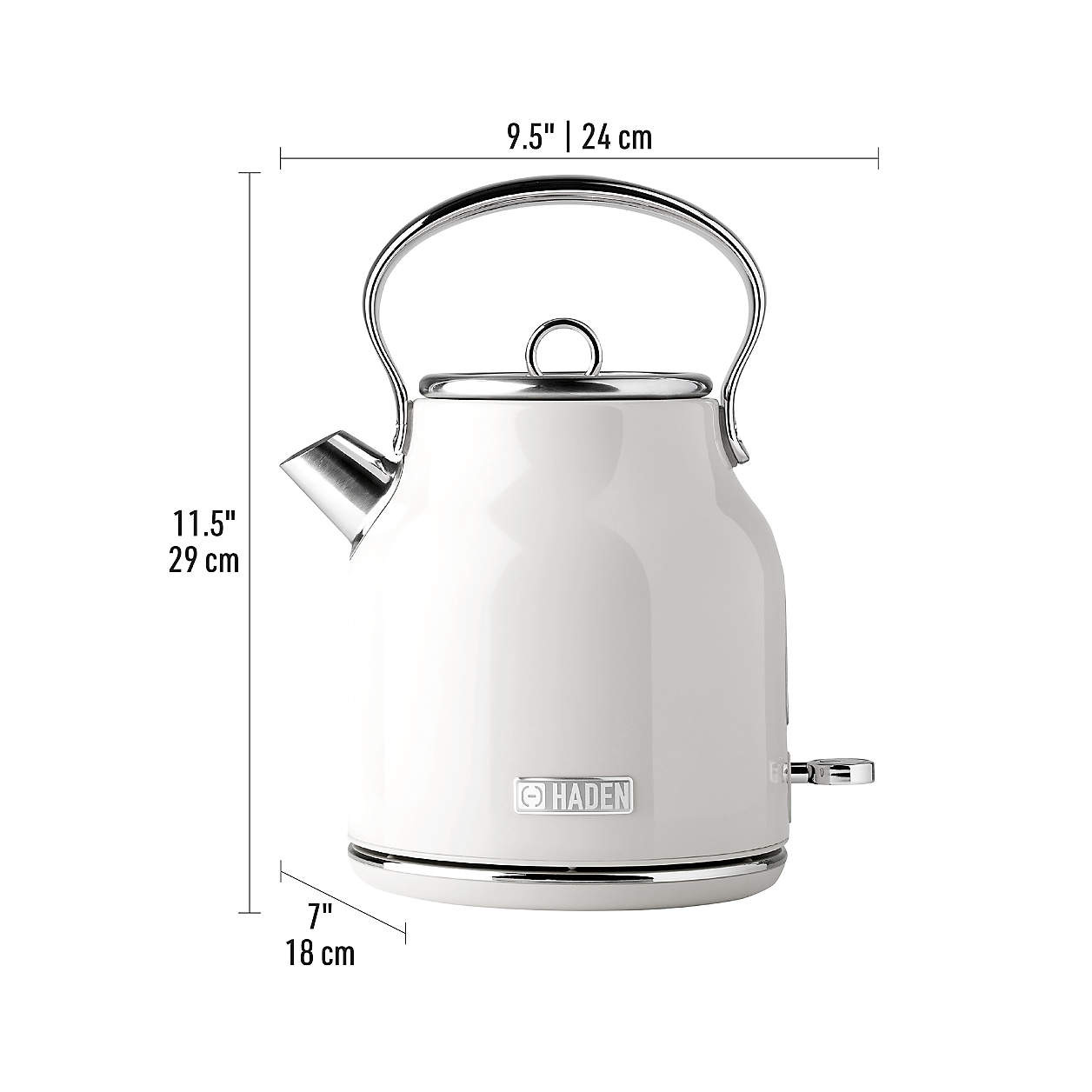 HADEN Heritage Ivory Electric Tea Kettle + Reviews | Crate & Barrel | Crate & Barrel
