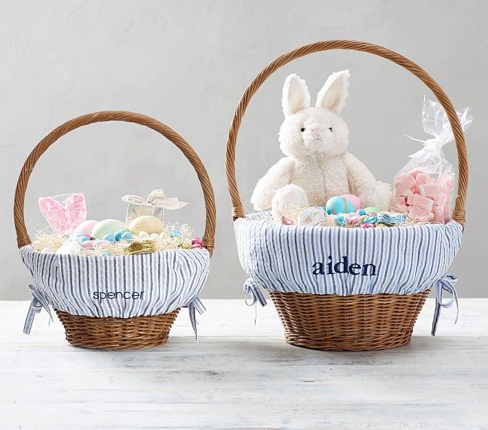 Multi Seersucker Easter Basket Liners | Pottery Barn Kids