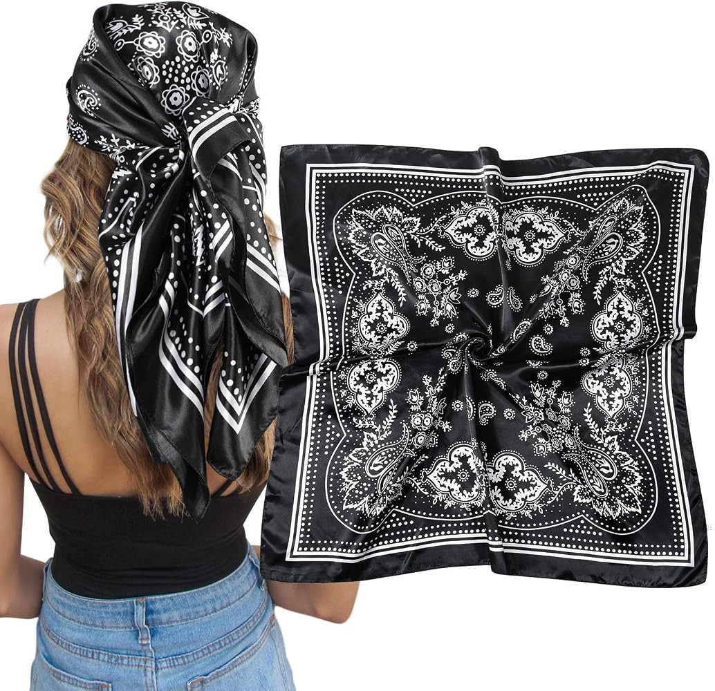 AWAYTR Satin Silk Scarf - Large Hair Bandana, Sleeping Wrap for Women | Amazon (US)