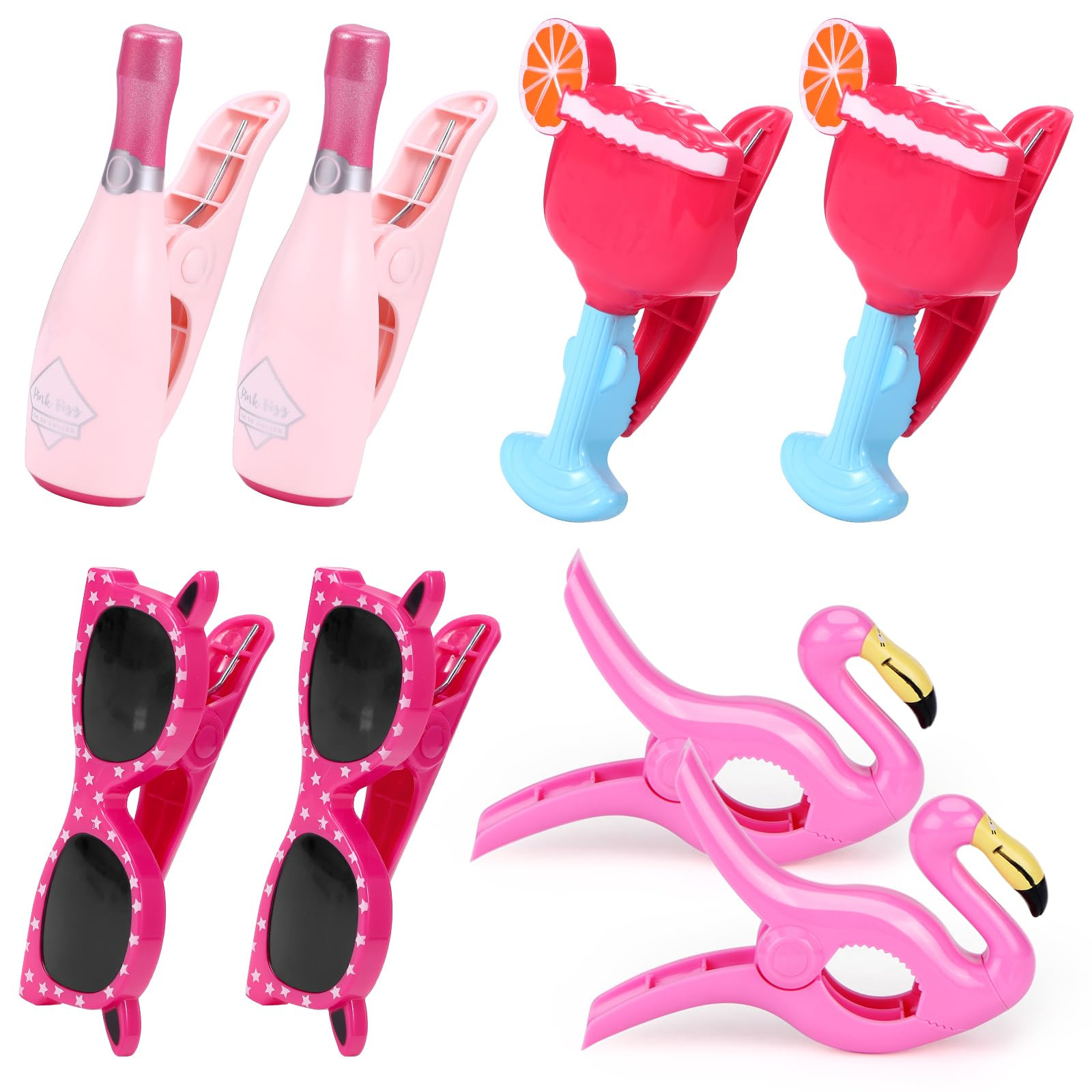 8 Pcs Beach Towel Clips for Beach Chair Flamingo Beach Towel Holders Clothes Pins Decorative Beac... | Amazon (US)