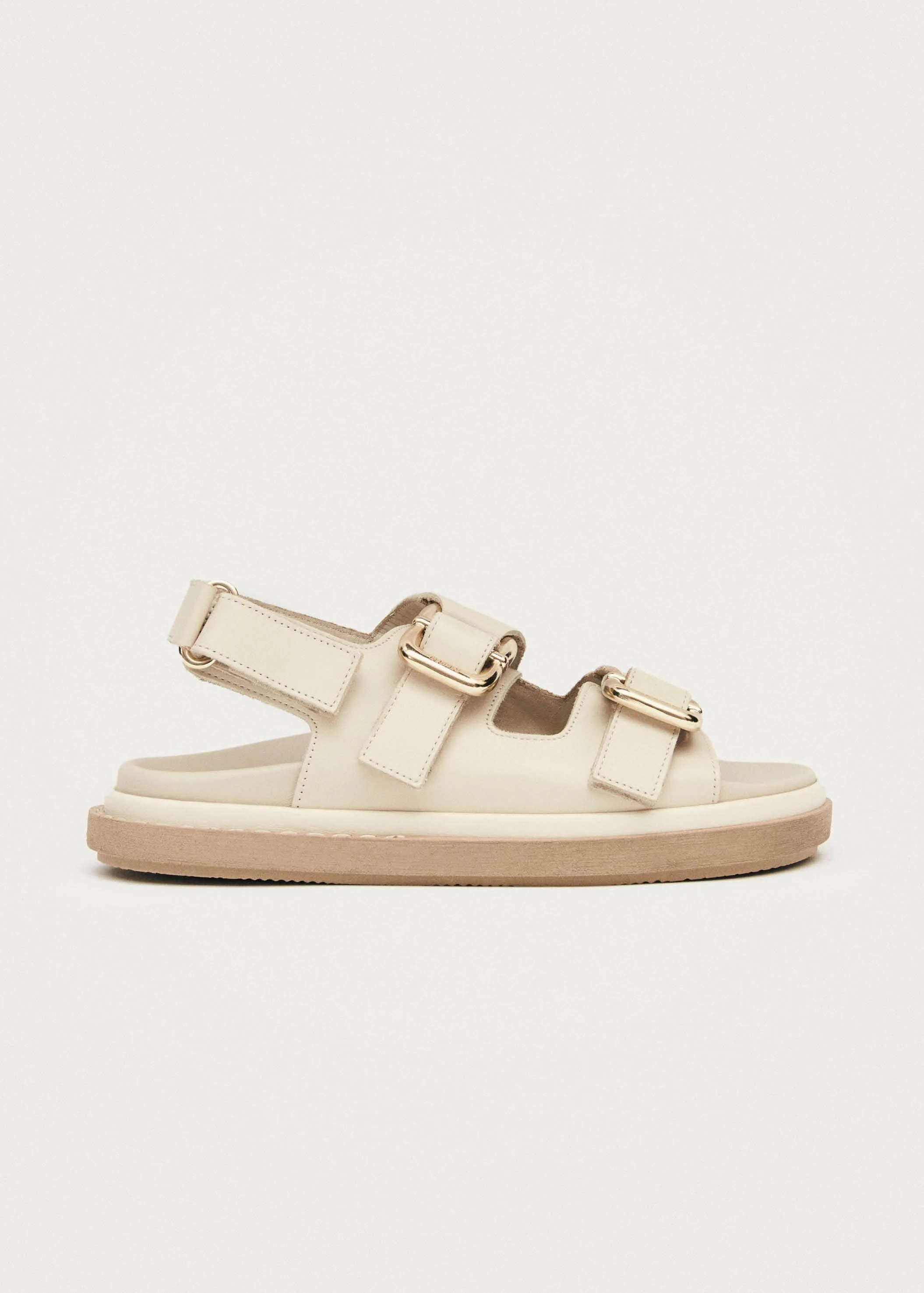 Harper Cream Leather Sandals | Alohas AU