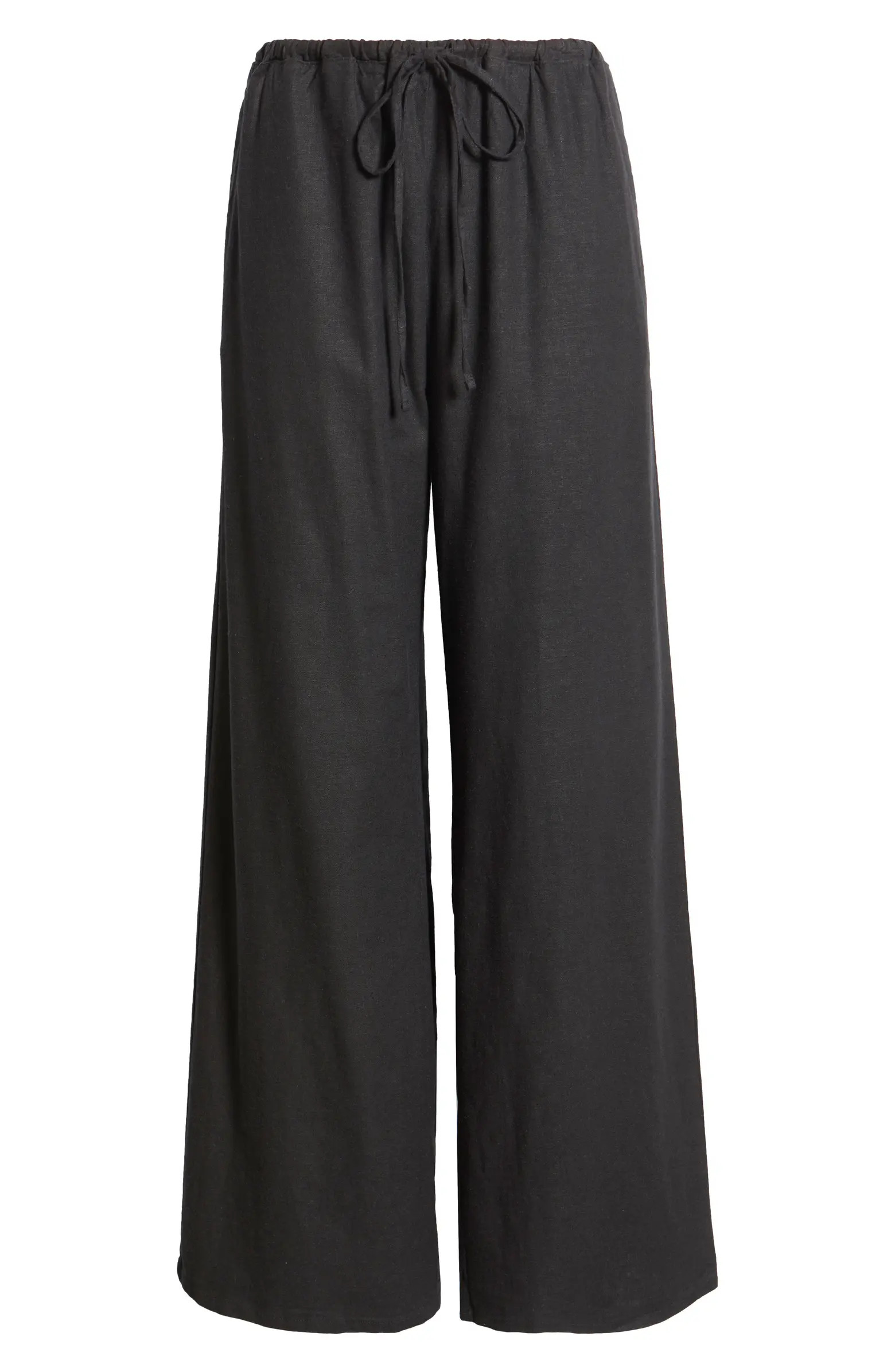 Open Edit Wide Leg Linen Blend Pants | Nordstrom | Nordstrom