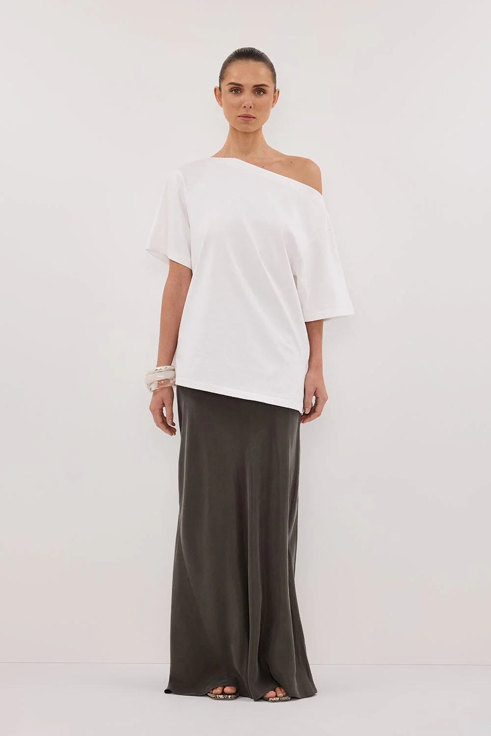 ADDISON PETROL BIAS CUPRO MAXI SKIRT | DISSH