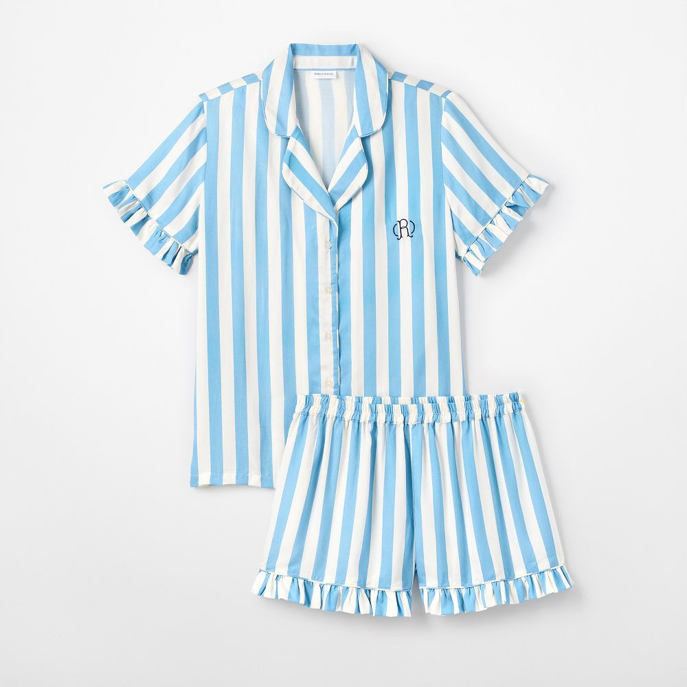 Ruffle Sateen Short Pajamas | Mark and Graham