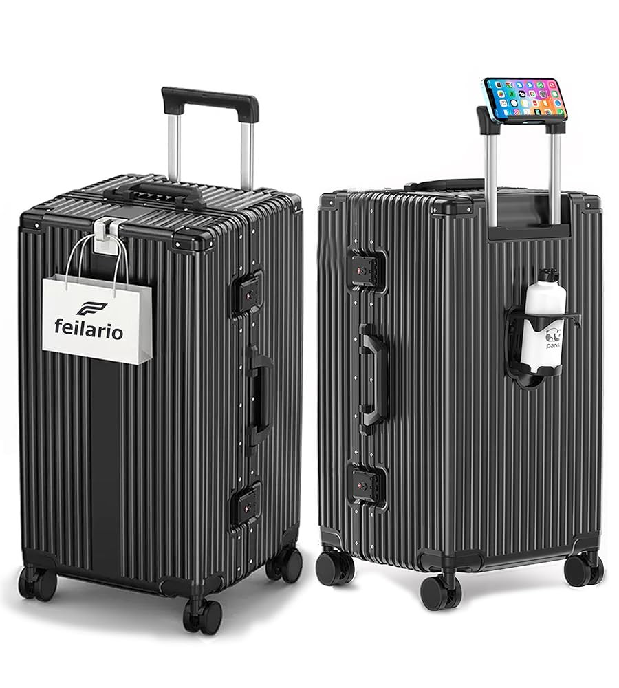 feilario 30in Super Large Captain Aluminum Frame Hardside Spinner Wheels Luggage, Removable Wheel... | Amazon (US)