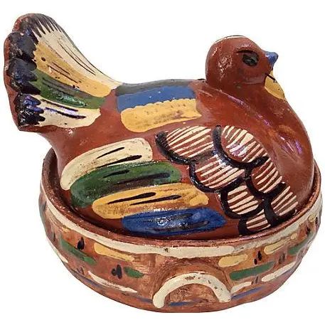 Handmade Terracotta Turkey Tureen | Chairish