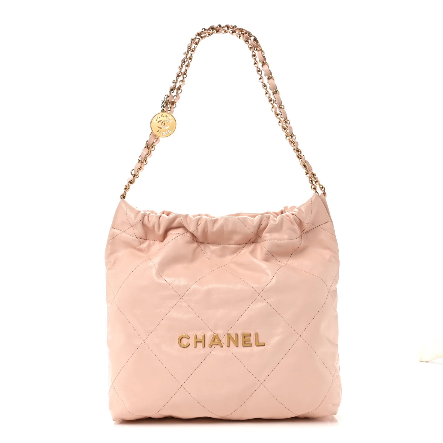 Chanel Shiny Calfskin Quilted Small Chanel 22 Light Pink 1854487 | FASHIONPHILE (US)