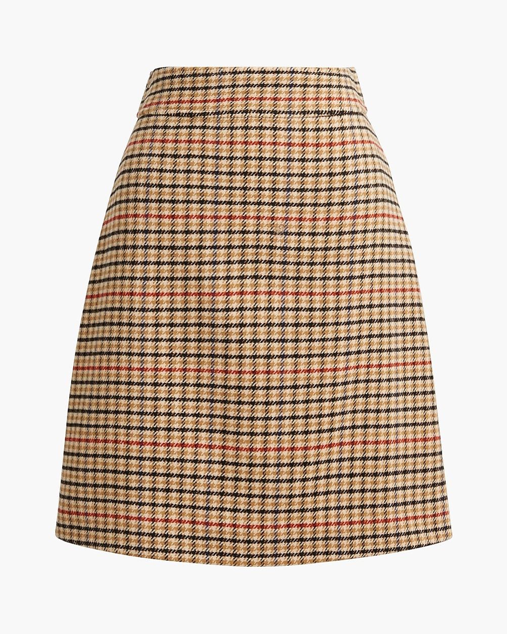 Plaid wool-blend A-line mini skirt | J.Crew Factory