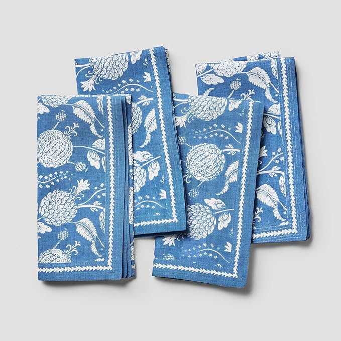 Sur La Table Cornflower Napkins, Set of 4, Blue | Amazon (US)
