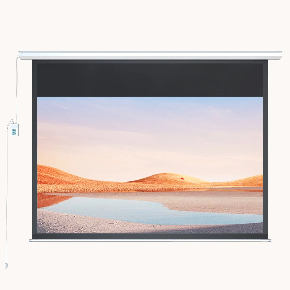 Imagine movie night at home: this motorized screen drops silently from the ceiling, delivering cr... | Wayfair North America