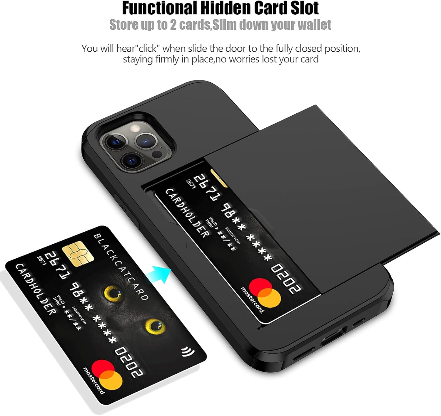 Nvollnoe for iPhone 12 Case,iPhone 12 Pro Case with Card Holder Heavy Duty Protective Dual Layer ... | Amazon (US)