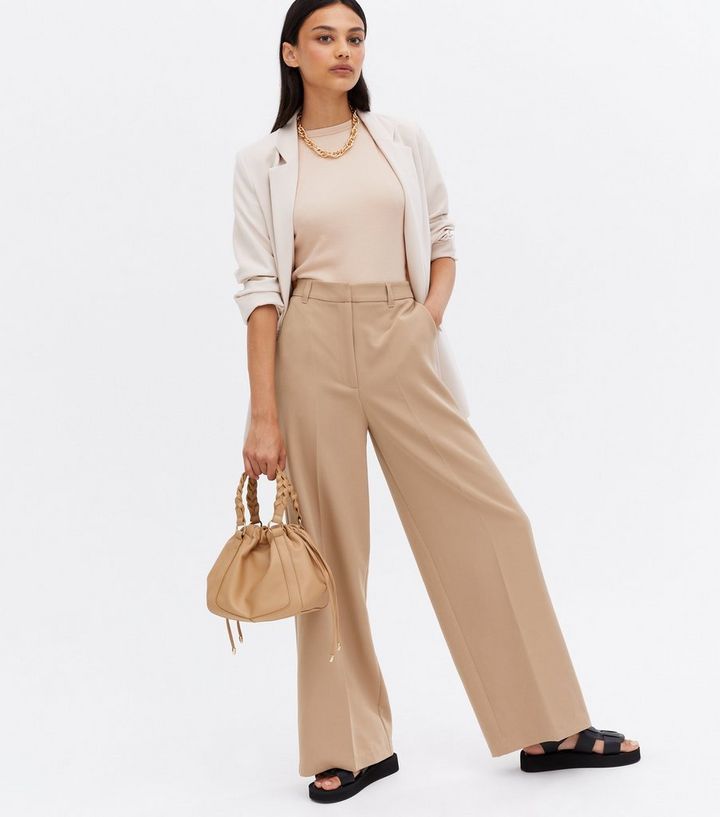 Camel Wide Leg Tailored Trousers
						
						Add to Saved Items
						Remove from Saved Items | New Look (UK)