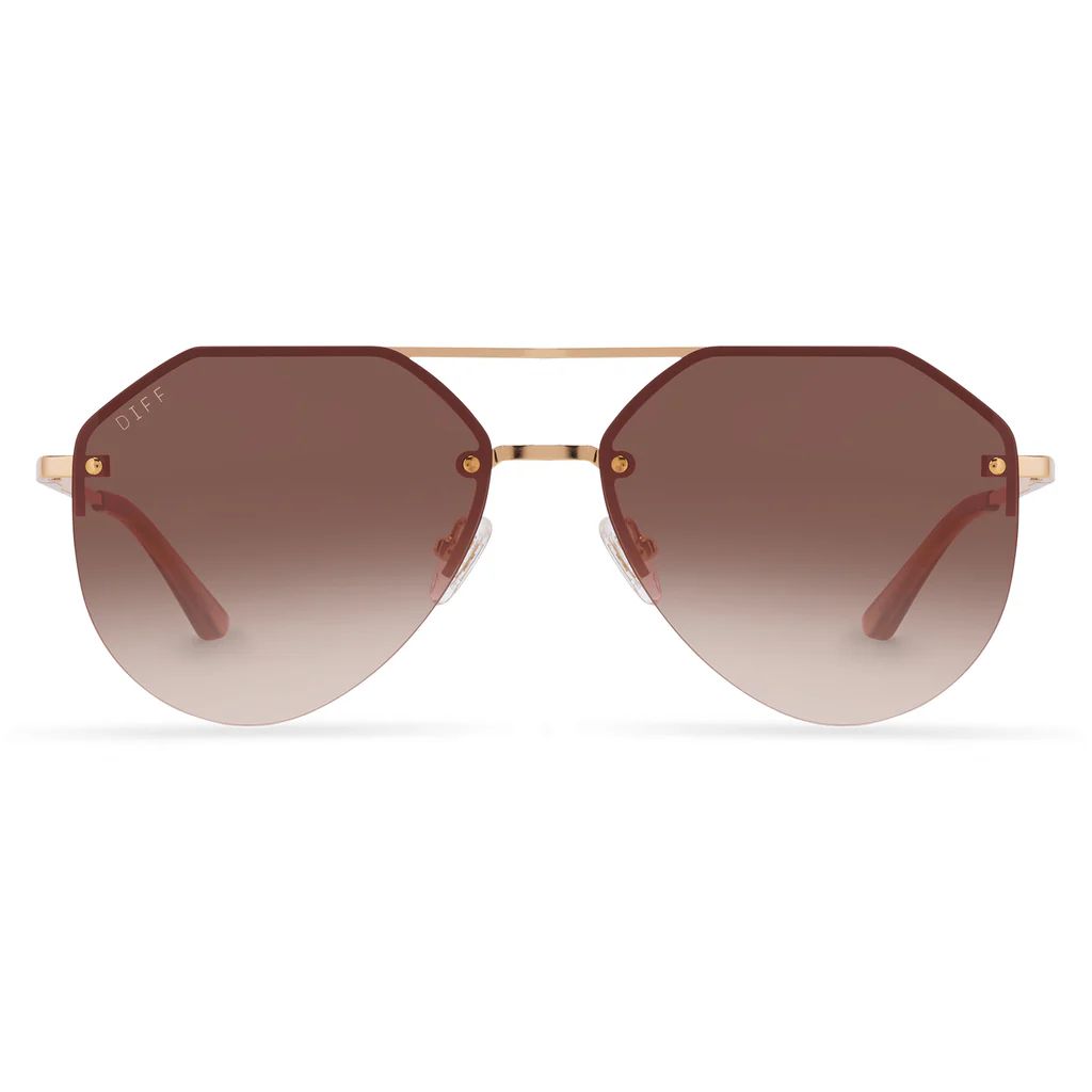 COLOR: la jefa   gold   brown gradient sunglasses | DIFF Eyewear