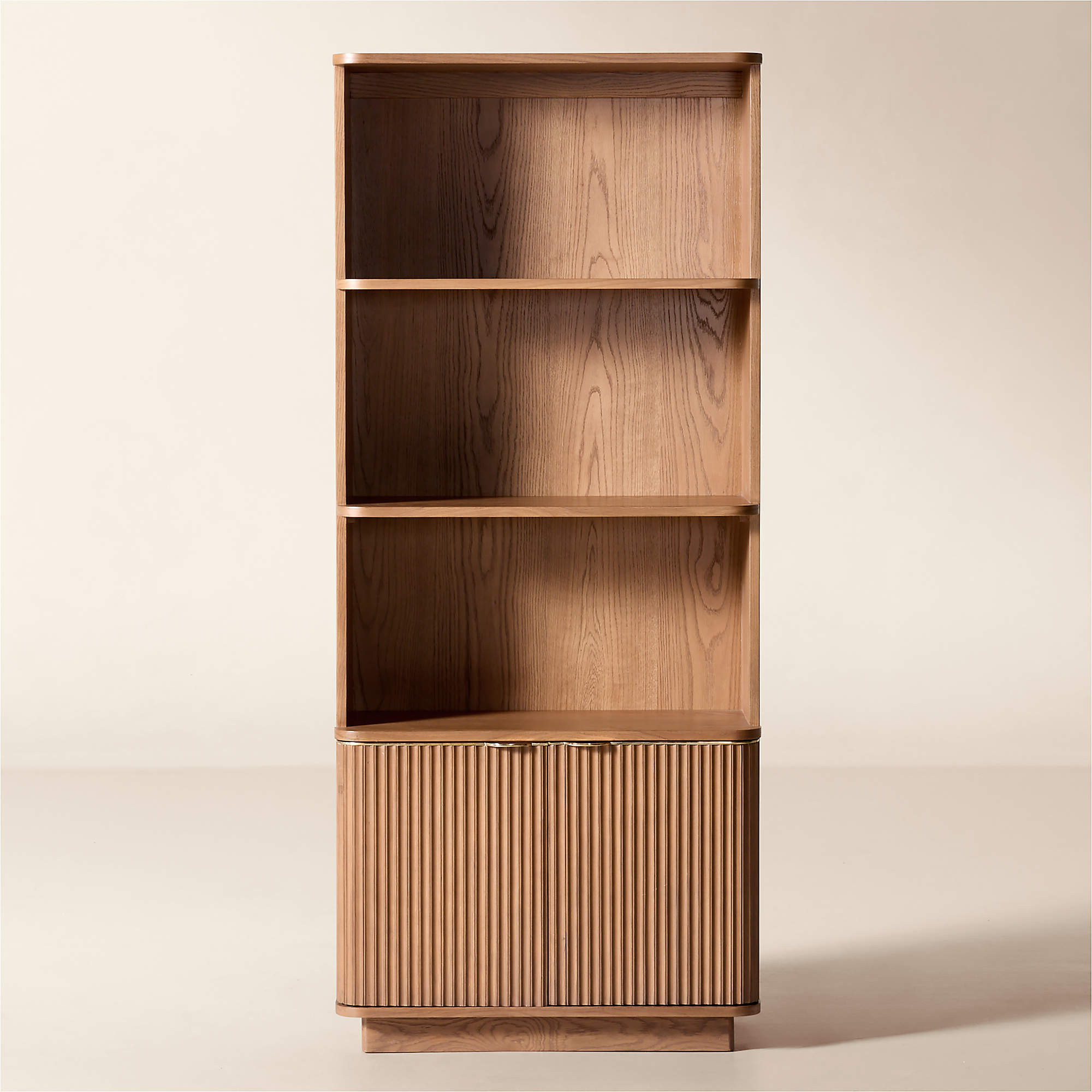 Davison Fluted Oak Bookcase + Reviews | CB2 | CB2