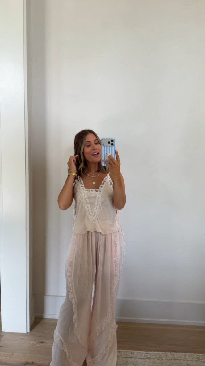 Wearing an XS in both the cami and pants- I have been wearing this outfit for weekly bump photos (when I can remember to take). Perfect pretty lounge set for a bride, expectant mom, etc. Would also be beautiful for maternity photos with your belly showing!  

Maternity, bump friendly, loungewear

#LTKootd #LTKBump #LTKmomlife