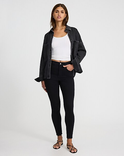 High Waisted Stay Black Skinny Jeans | Express