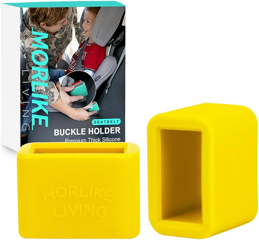 Morlike Silicone Belt Buckle Seatbelt Holder (Yellow) | Amazon (US)