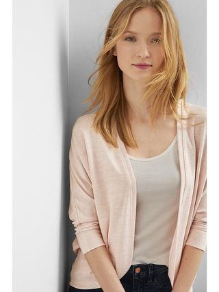 Gap Women Softspun Open Front Cardigan Size L - Pink heather | Gap US
