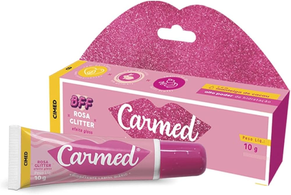 CARMED BFF Rosa Glitter Hidratante Labial com cor 10g | Amazon (BR)