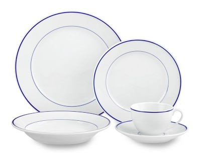 Apilco Tradition Blue-Banded Porcelain Dinnerware Sets | Williams-Sonoma