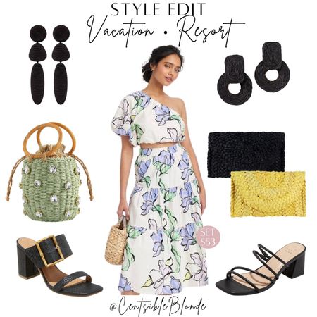 Vacation outfit idea
Resort outfit
Resortwear
Heeled sandals
Black sandals
Matching set
Skirt set
Spring outfit 
Beach outfit 
Dinner outfit 
Straw bag
Handbag
Straw handbag
Black earrings 
Strappy sandals

#LTKitbag #LTKshoecrush #LTKfindsunder50