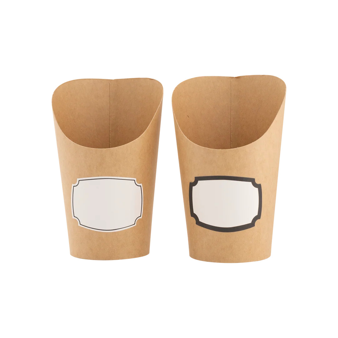 Kraft Charcuterie Cups with sticker labels (24ct) | My Mind's Eye