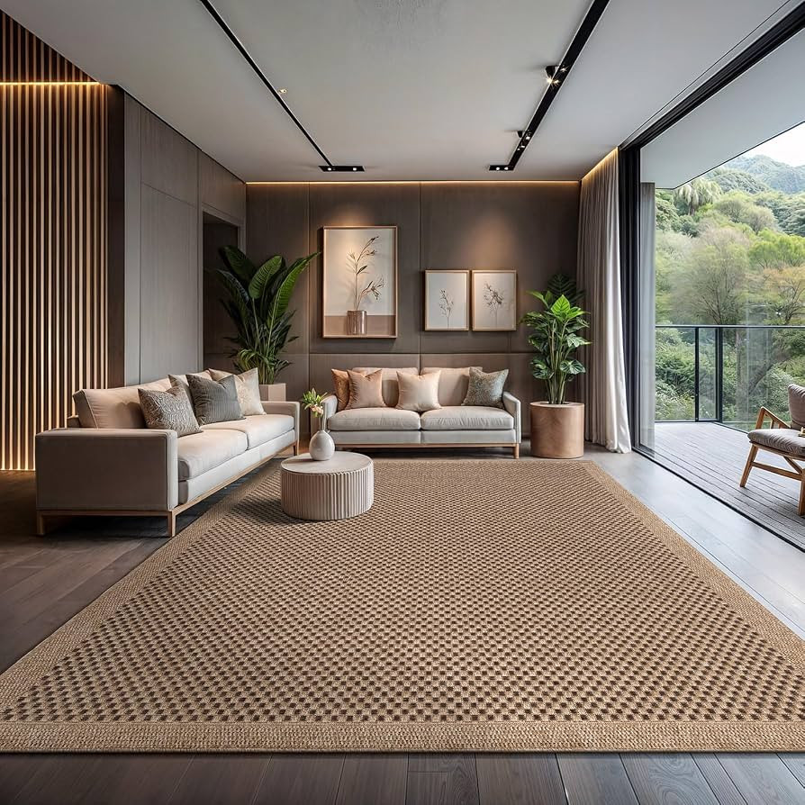 CAMILSON Easy Jute Rug 10x14, Indoor Outdoor Natural Color Fiber Area Rugs for Living Room Patio ... | Amazon (US)