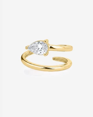 Lab Diamond Double Coil Ring - 14k Yellow Gold / 8 | Ring Concierge