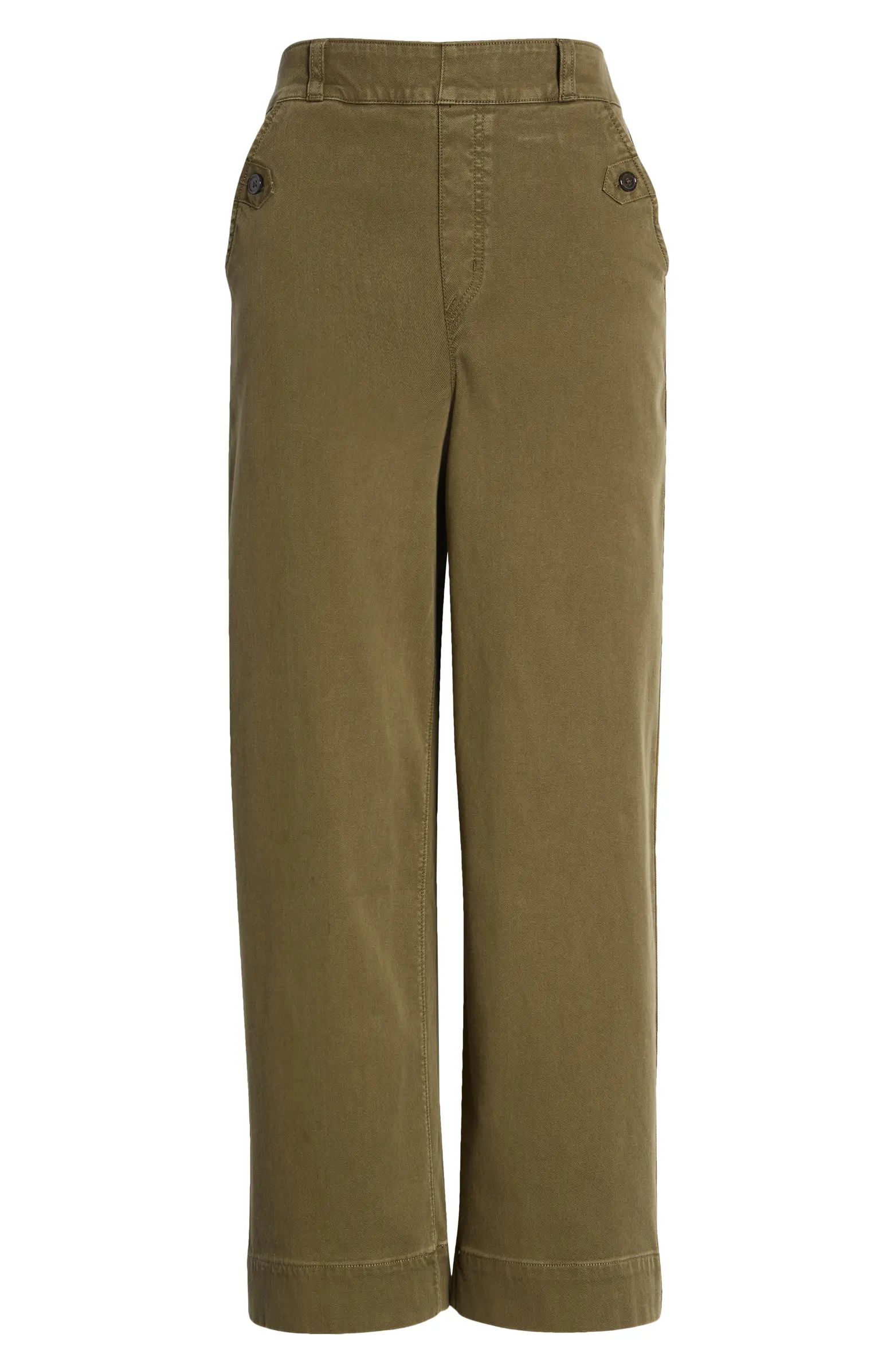 Stretch Twill Wide Leg Crop Pants | Nordstrom