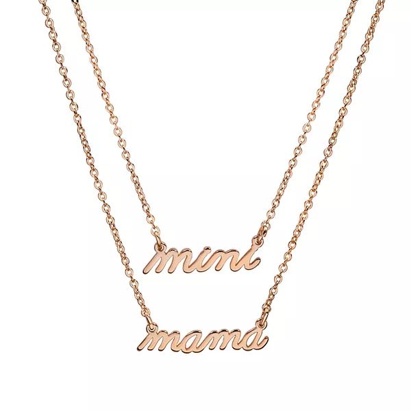 LC Lauren Conrad "Mama" & "Mini" Gold Tone Necklace Set | Kohl's