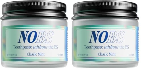 NOBS (No Bad Stuff) Toothpaste Tablets - Nano Hydroxyapatite, Fluoride & Plastic Free, Eco & Travel Friendly - Remineralize with NHA (1 Month) (Pack of 2) | Amazon (US)