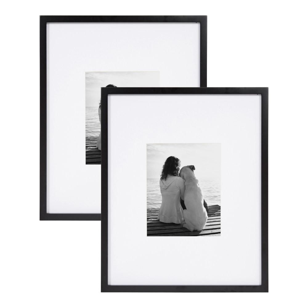 DesignOvation Gallery 16x20 matted to 8x10 Black Picture Frame Set of 2 213614 - The Home Depot | The Home Depot