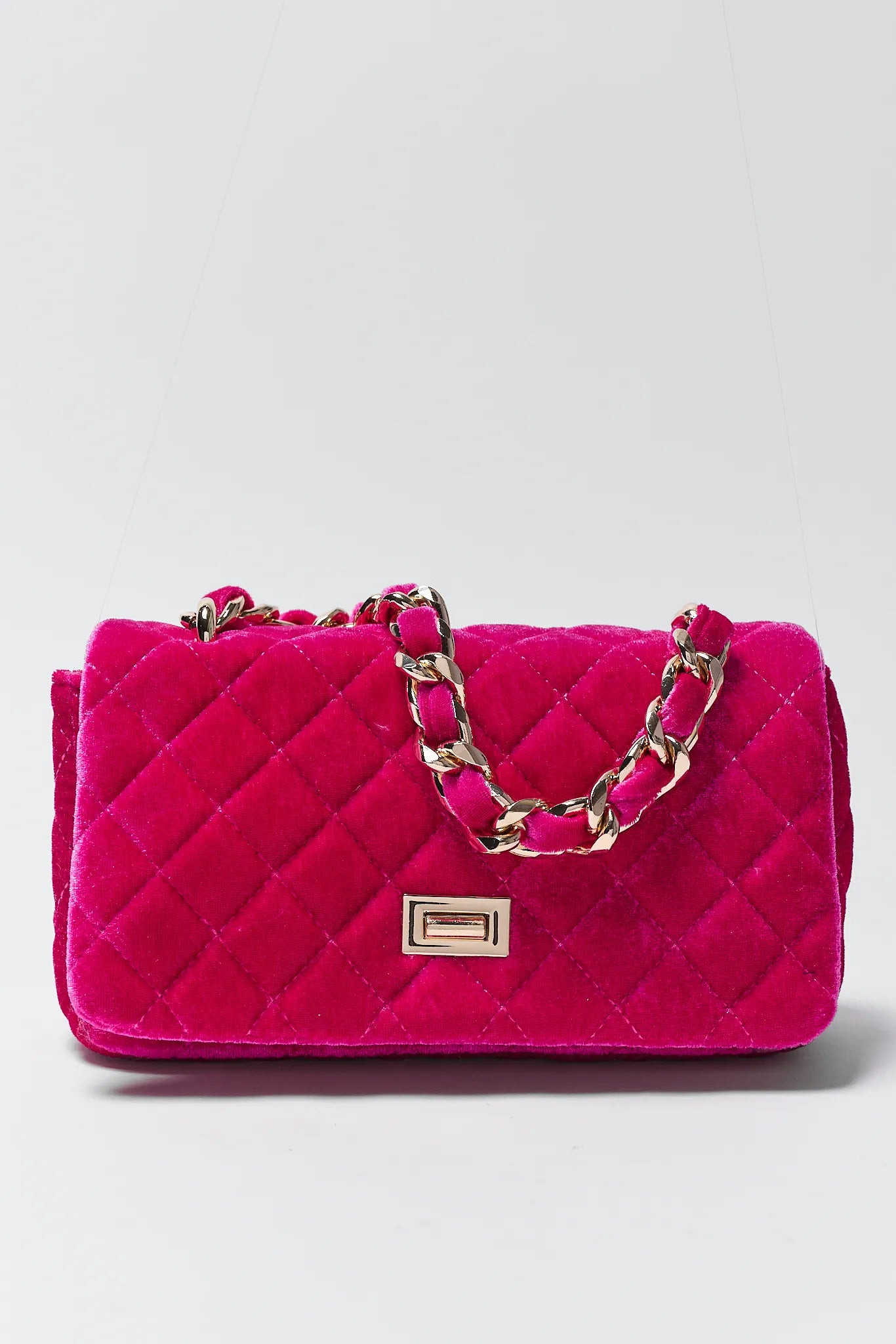 Evelyn Magenta Quilted Shoulder Bag | Avara