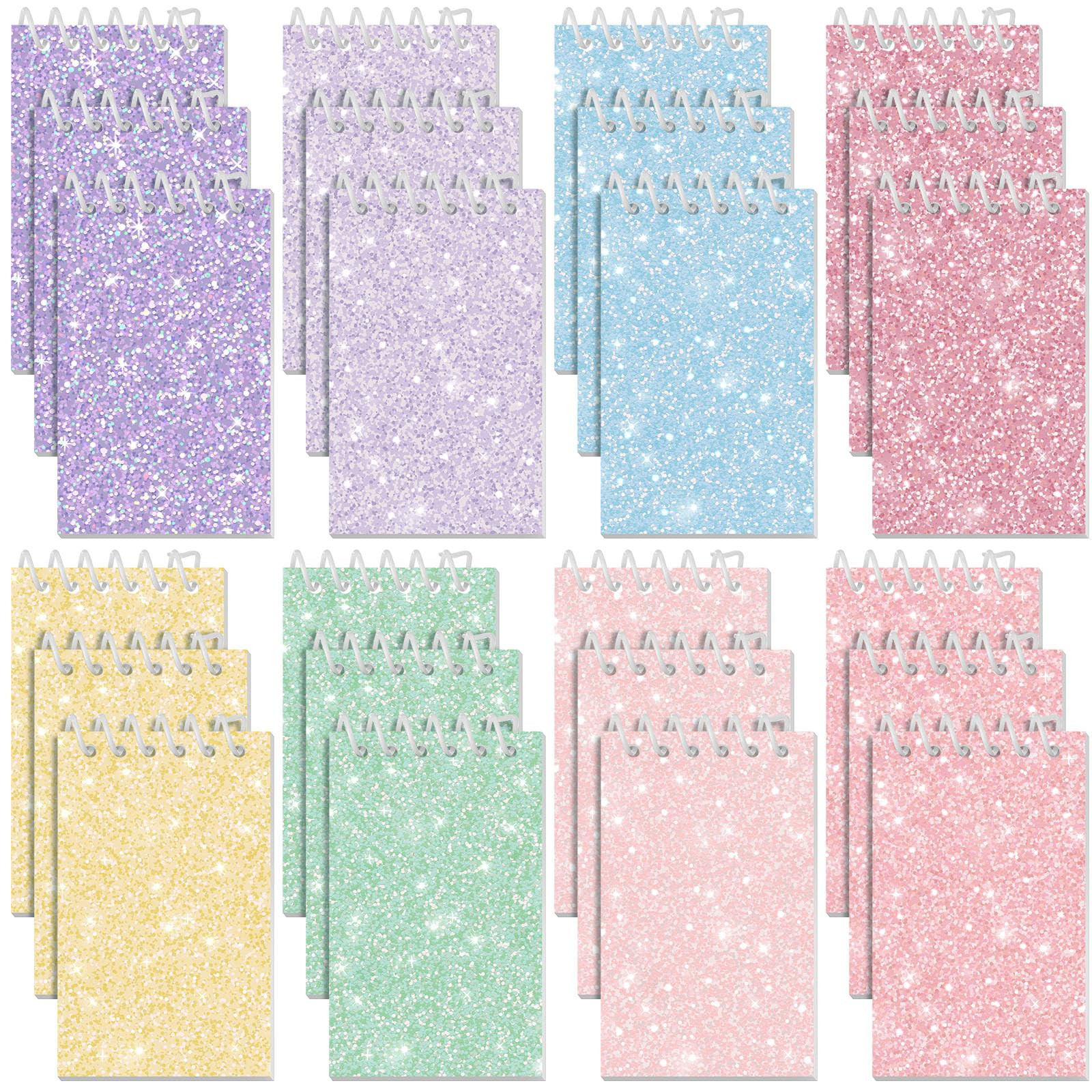 Glenmal 24 Pcs Mini Notepads for Party Favors Mini Tie Dye Notepads with Glitter Colorful Little ... | Amazon (US)