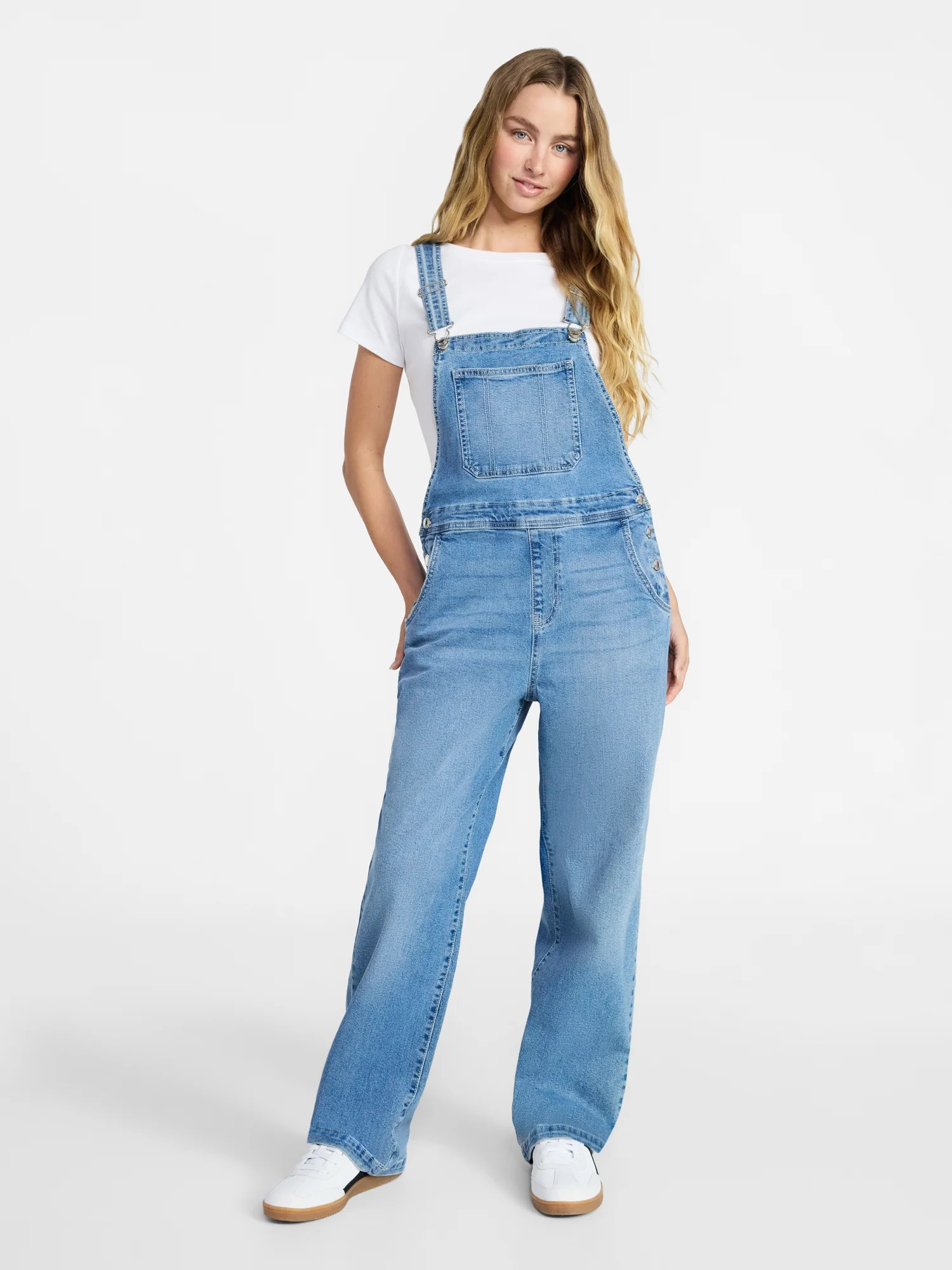 No Boundaries Baggy Denim Overalls, Women's | Walmart (US)