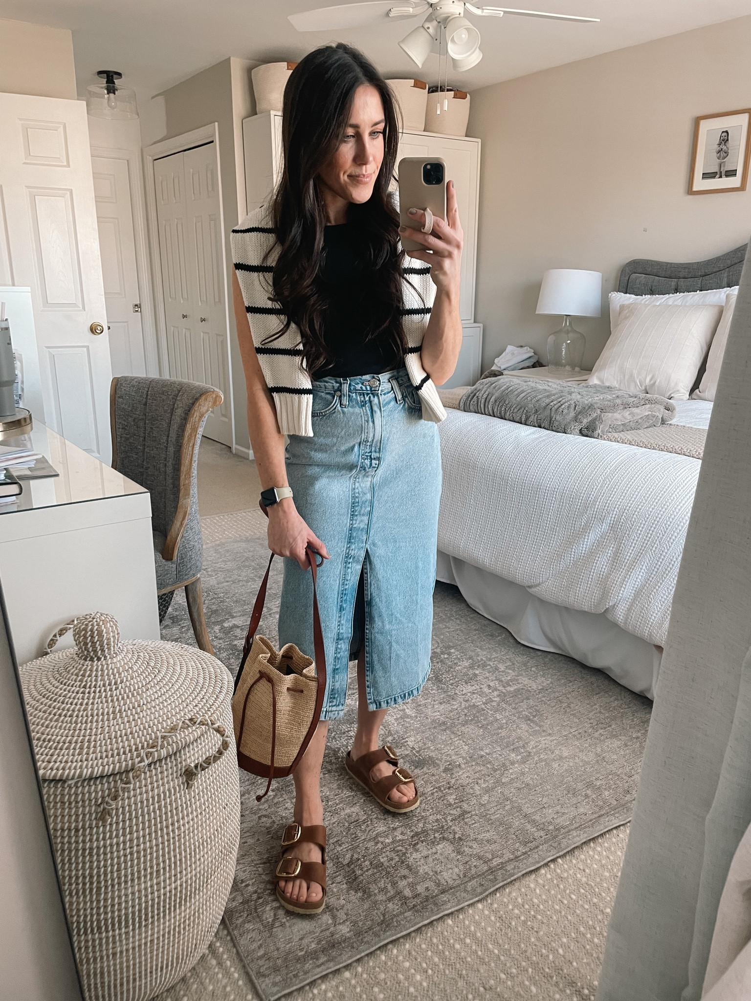 Denim Skirt- 2
Madewell Tank- XS
sweater- Small

#LTKstyletip #LTKSeasonal