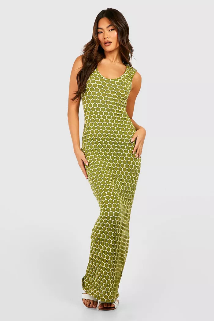 Textured Sleeveless Scoop Neck Maxi Dress | Boohoo.com (US & CA)