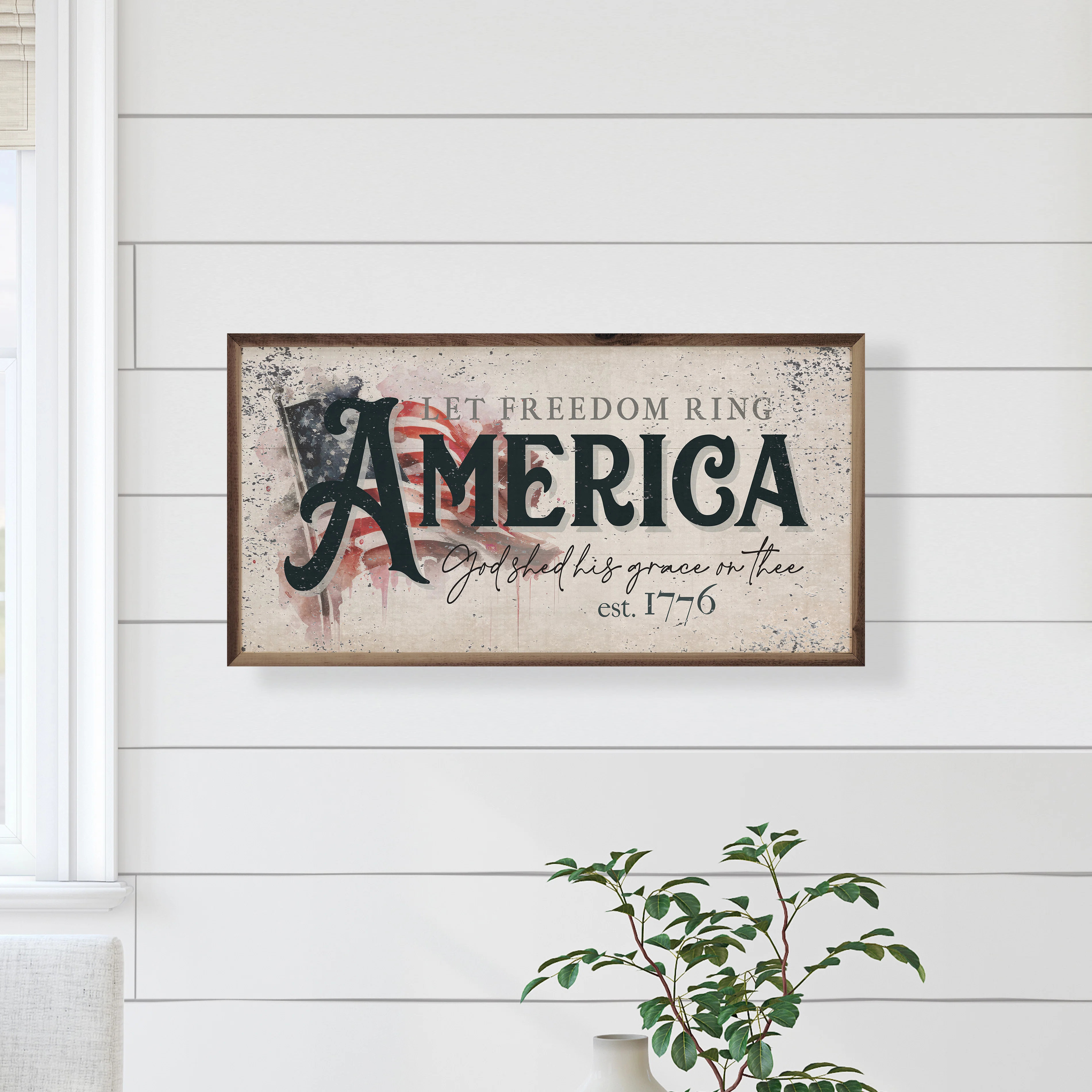 Distressed Let Freedom Ring America Flag | Wayfair North America