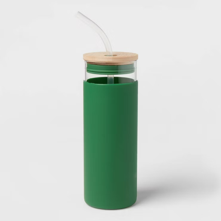 16.9oz Glass Straw Tumbler with Silicone Sleeve - Opalhouse™ | Target