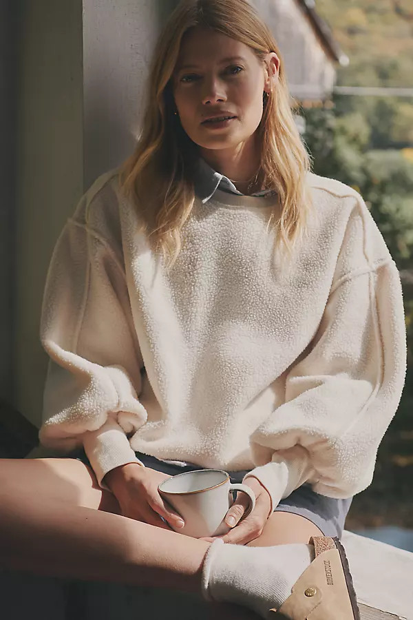 Slouchy Crew-Neck Sweatshirt | Anthropologie (US)