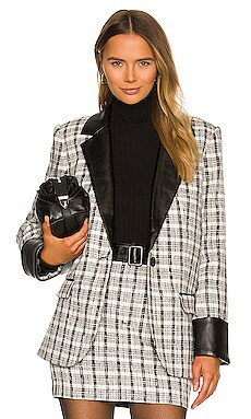 L'Academie Priscilla Blazer in Black and White from Revolve.com | Revolve Clothing (Global)