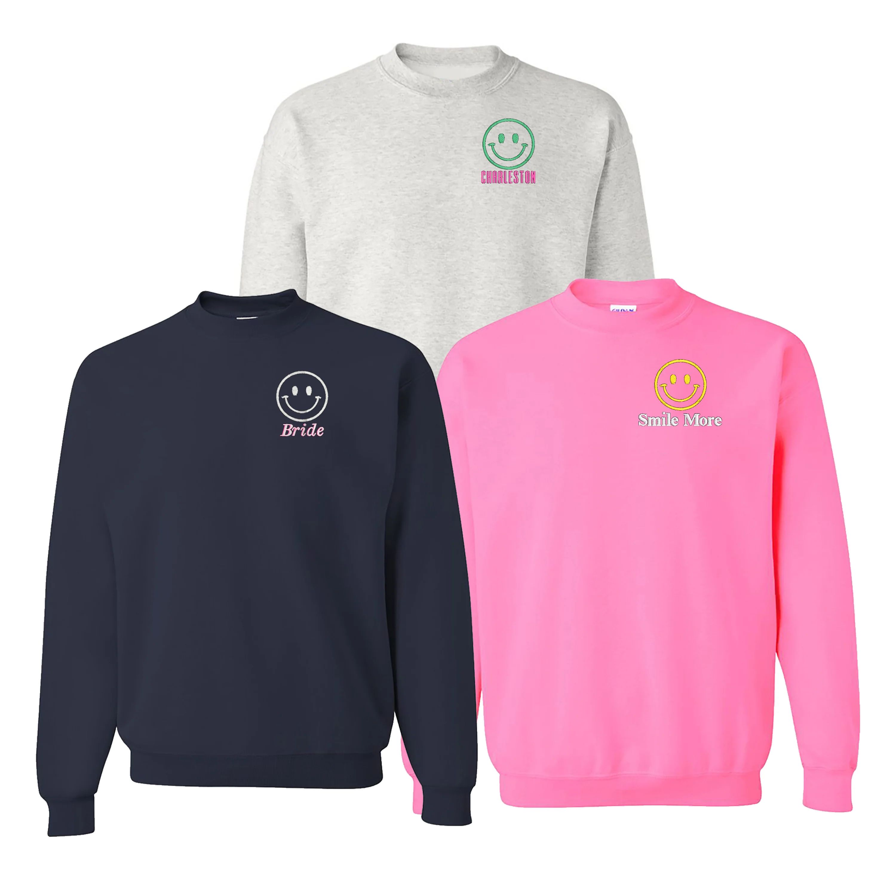 Make It Yours™ 'Smiley Face' Crewneck Sweatshirt | United Monograms