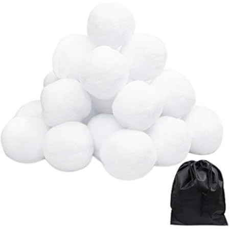 YBB 20 Pack Christmas Fake Snowballs, 2 Inch Realistic White Plush Snow Balls for Kids Adults Indoor | Amazon (US)
