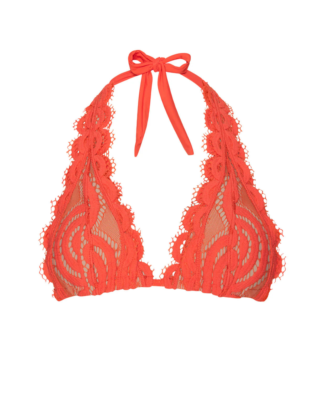 PQ Swim Lace Halter Swim Top - Passion Small | Triple Threads